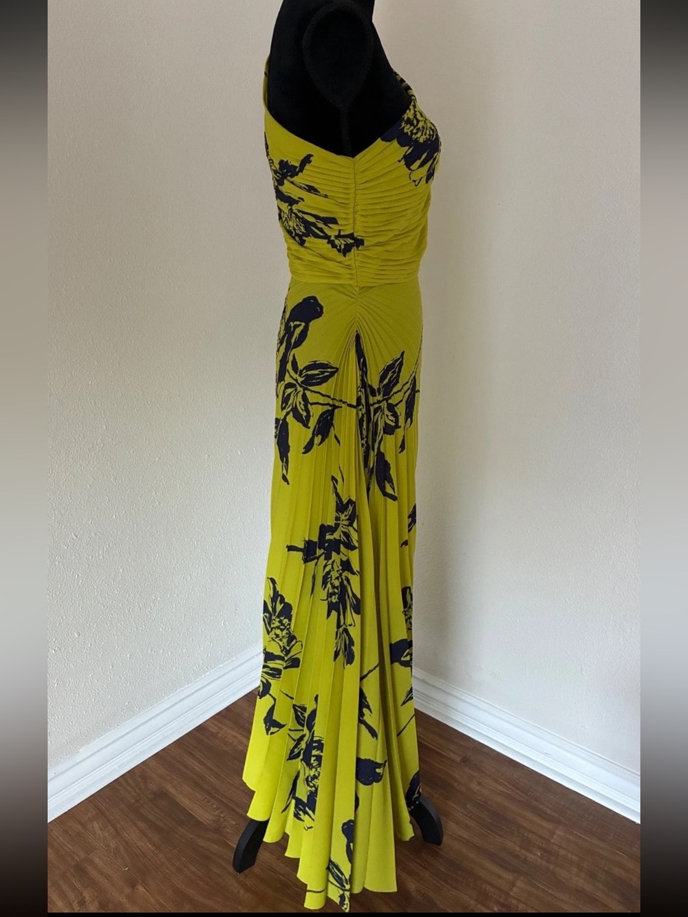 Nicole Miller Womens 6 Flower Pattern Pleated One Shoulder Party Cocktail Dress - Picture 3 of 16